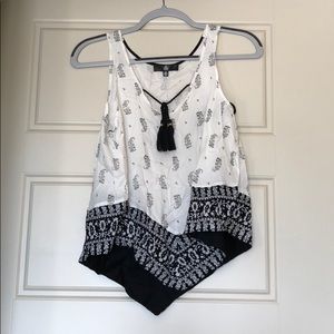 Black and white boho tank
